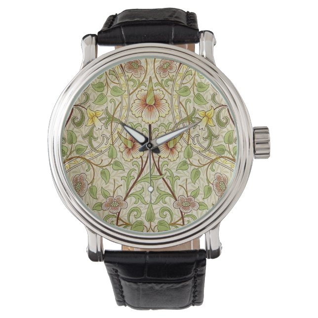William Morris Daffodil Classic Flower Tapet Armbandsur (Framsida)
