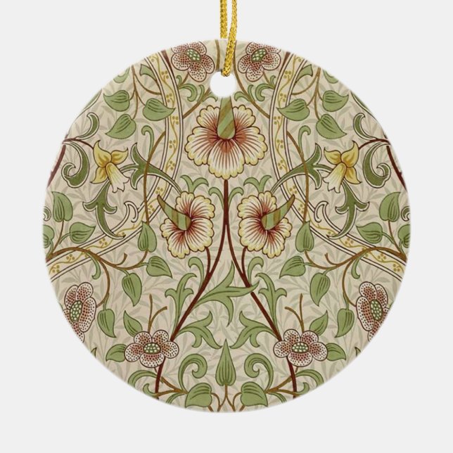 William Morris Daffodil Classic Flower Tapet Julgransprydnad Keramik (Framsidan)