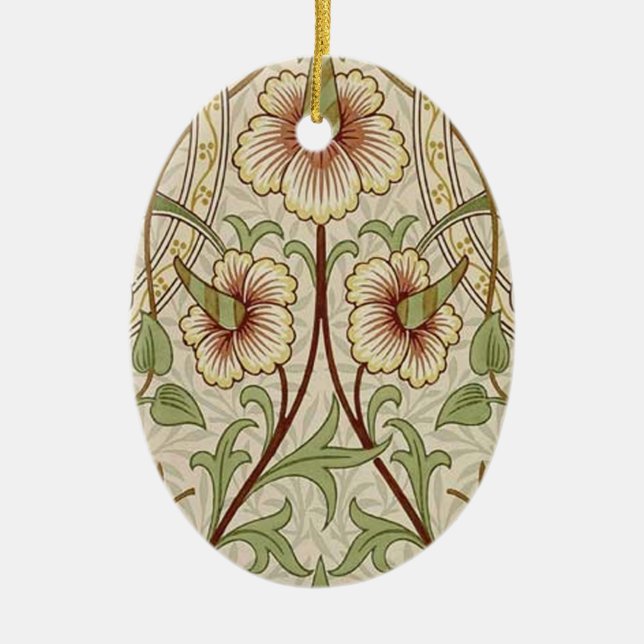 William Morris Daffodil Classic Flower Tapet Julgransprydnad Keramik (Framsidan)