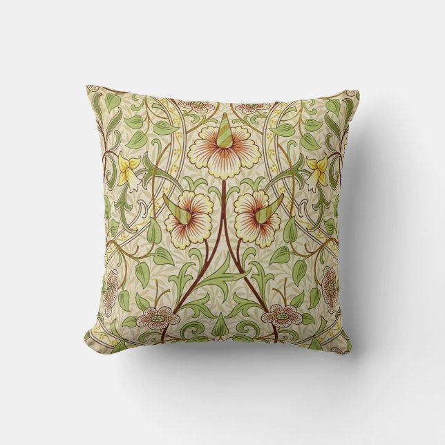 William Morris Daffodil Classic Flower Tapet Kudde (Framsida)