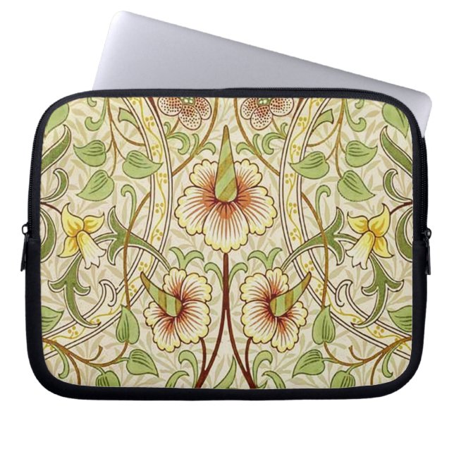 William Morris Daffodil Classic Flower Tapet Laptop Sleeve (Framsidan)