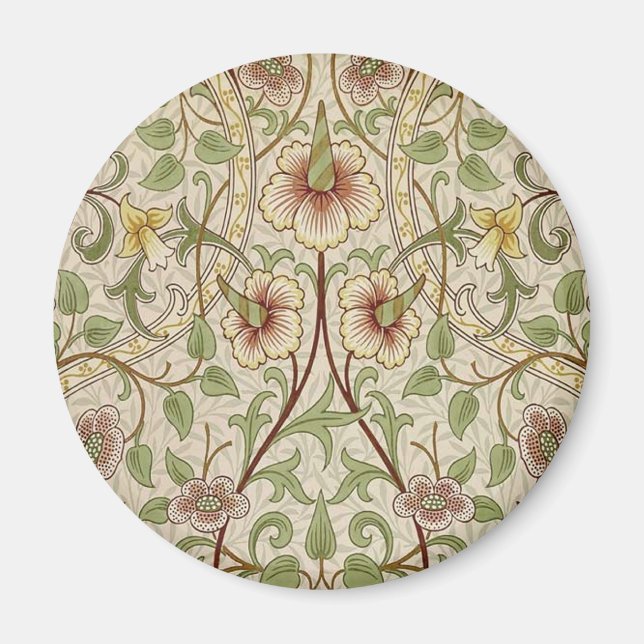 William Morris Daffodil Classic Flower Tapet Magnet (Framsidan)