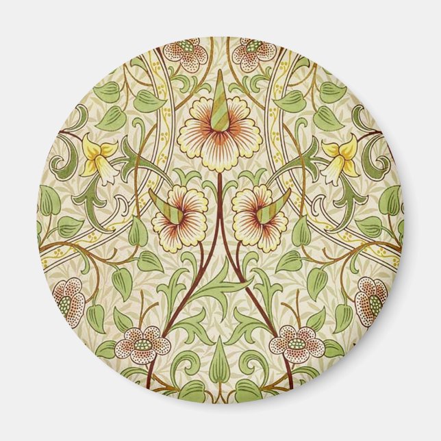 William Morris Daffodil Classic Flower Tapet Magnet (Framsidan)