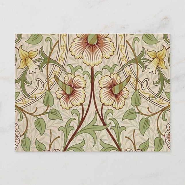 William Morris Daffodil Classic Flower Tapet Vykort (Framsida)