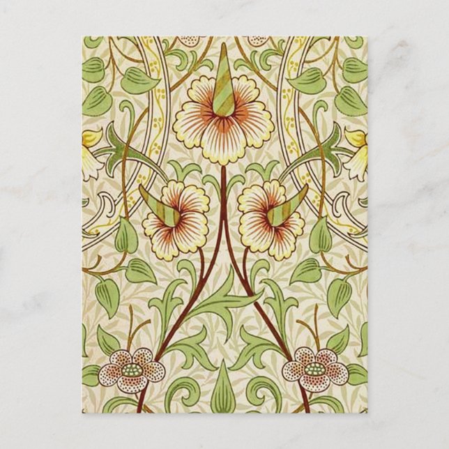 William Morris Daffodil Classic Flower Tapet Vykort (Framsida)