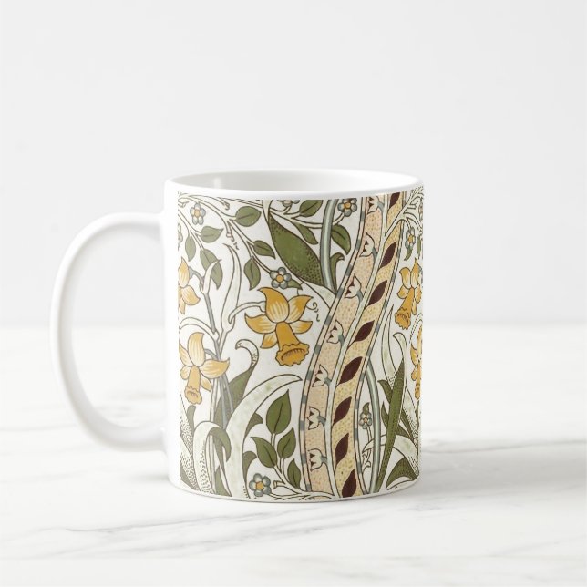 William Morris Daffodil Garden Flower Classic Bota Kaffemugg (Vänster)