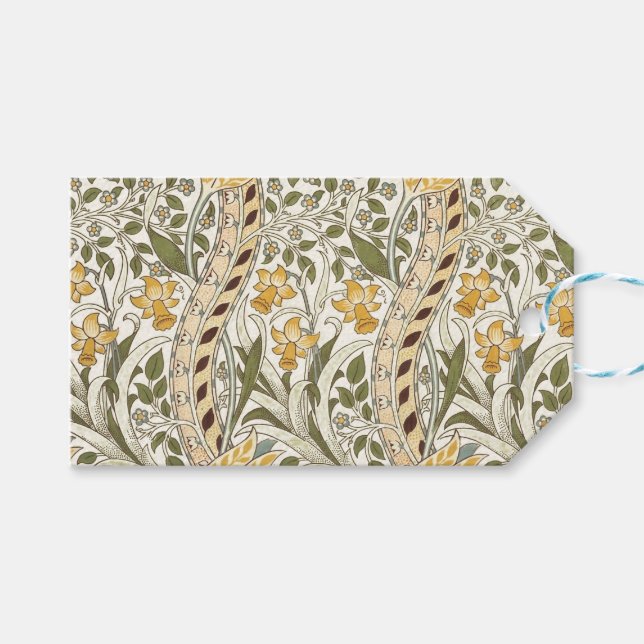 William Morris Daffodil Garden Flower Classic Bota Presentetikett (Framsidan (Horisontell))