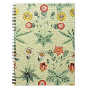 William Morris Daisy Blommigt Tapet Mönster Anteckningsbok Med Spiral