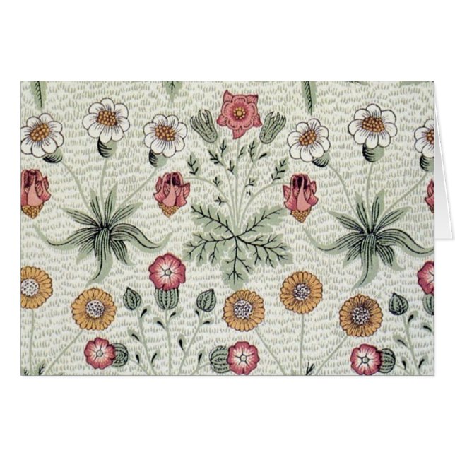 William Morris Daisy Blommigt Tapet Mönster Hälsningskort (Framsidan Horizontal)