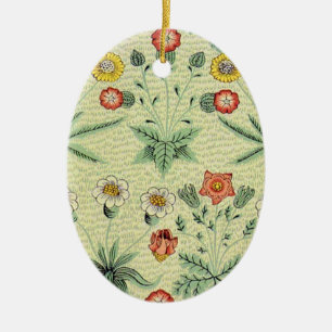 William Morris Daisy Blommigt Tapet Mönster Julgransprydnad Keramik