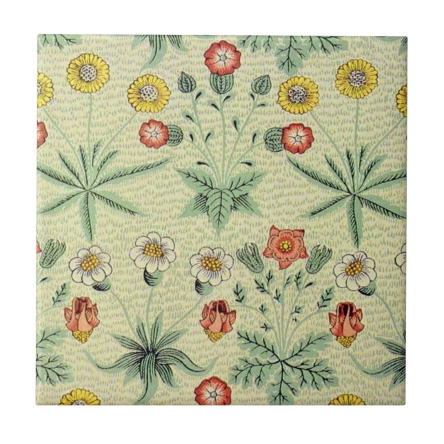 William Morris Daisy Blommigt Tapet Mönster Kakelplatta (Framsidan)