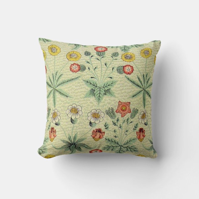 William Morris Daisy Blommigt Tapet Mönster Kudde (Framsida)