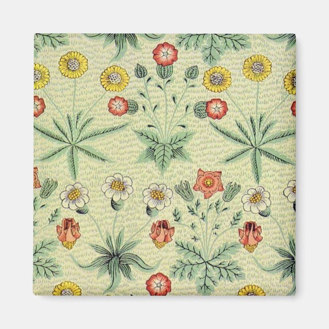 William Morris Daisy Blommigt Tapet Mönster Magnet (Framsidan)