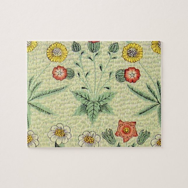 William Morris Daisy Blommigt Tapet Mönster Pussel (Horisontell)