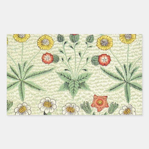 William Morris Daisy Blommigt Tapet Mönster Rektangulärt Klistermärke