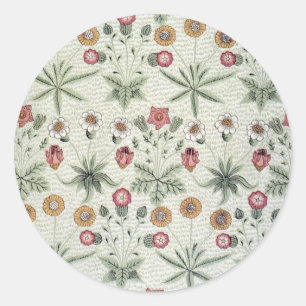 William Morris Daisy Blommigt Tapet Mönster Runt Klistermärke