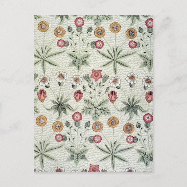 William Morris Daisy Blommigt Tapet Mönster Vykort (Framsida)