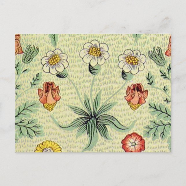 William Morris Daisy Blommigt Tapet Mönster Vykort (Framsida)