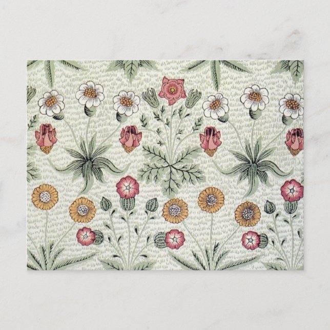 William Morris Daisy Blommigt Tapet Mönster Vykort (Framsida)