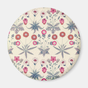 William Morris Daisy Blommönster Red Orange Magnet