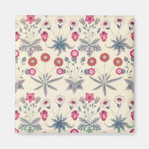 William Morris Daisy Blommönster Red Orange Magnet