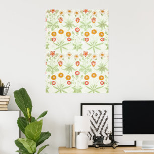 William Morris Daisy Vintage Botaniskt Mönster Poster