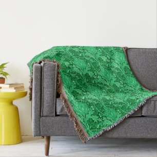 William Morris Damask, Emerald Grönt Filt