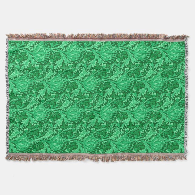 William Morris Damask, Emerald Grönt Filt (Framsidan)