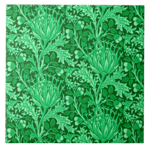 William Morris Damask, Emerald Grönt Kakelplatta