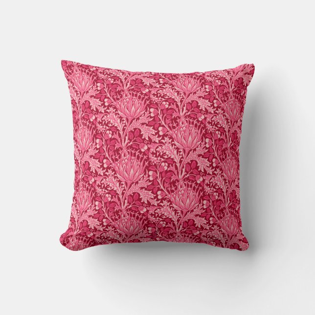 William Morris Damask, Fuchsia Rosa Kudde (Framsida)