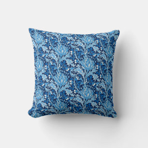 William Morris Damask, Navy & White Kudde