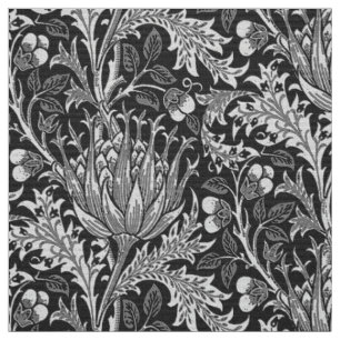 William Morris damast, mörk - grått Tyg