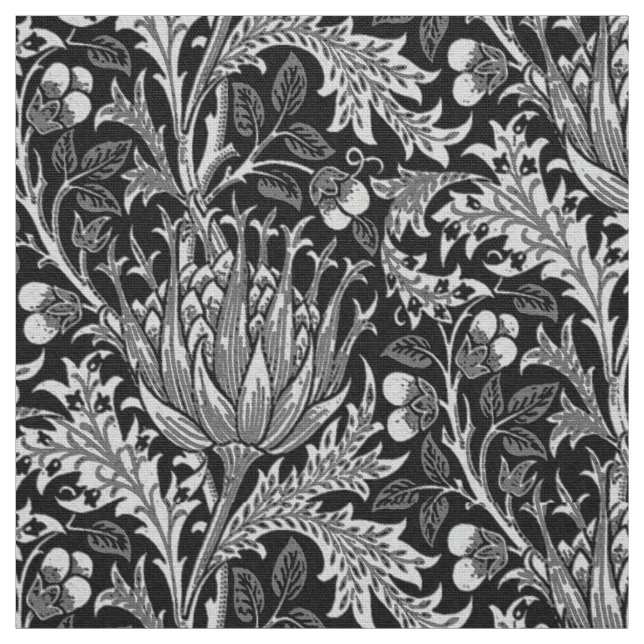 William Morris damast, mörk - grått Tyg (Provkarta)