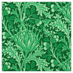 William Morris damast, smaragdgrönt Tyg