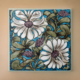 William * Morris De Morgan Sprig of Flowers White Kakelplatta