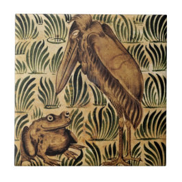 William * Morris De Morgan Stork Bird Frog | Kakelplatta