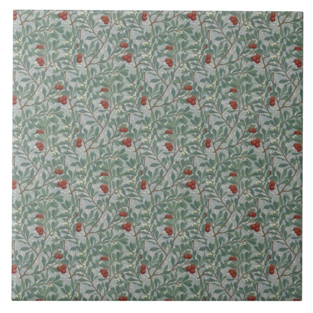 William Morris Decorative Art Arbutus Mönster Kakelplatta (Framsidan)