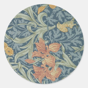 William Morris Decorative Art Iris Mönster Runt Klistermärke