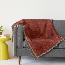 William Morris: Deep Red Acanthus Blanket Filt