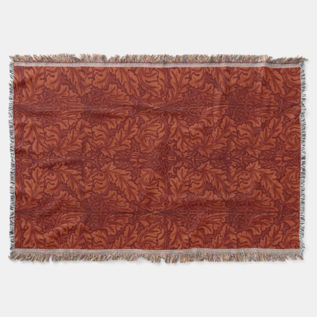 William Morris: Deep Red Acanthus Blanket Filt (Framsidan)