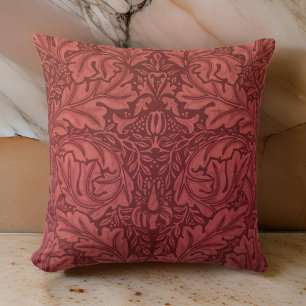William * Morris Design Cranberry Burgundy Kudde