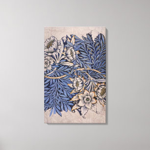 William Morris - DESIGN FOR TULIP AND WILLOW INDIG Canvastryck