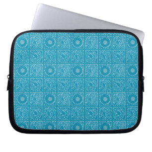 William Morris Diaper Blå Vintage Kakel Mönster Laptop Fodral