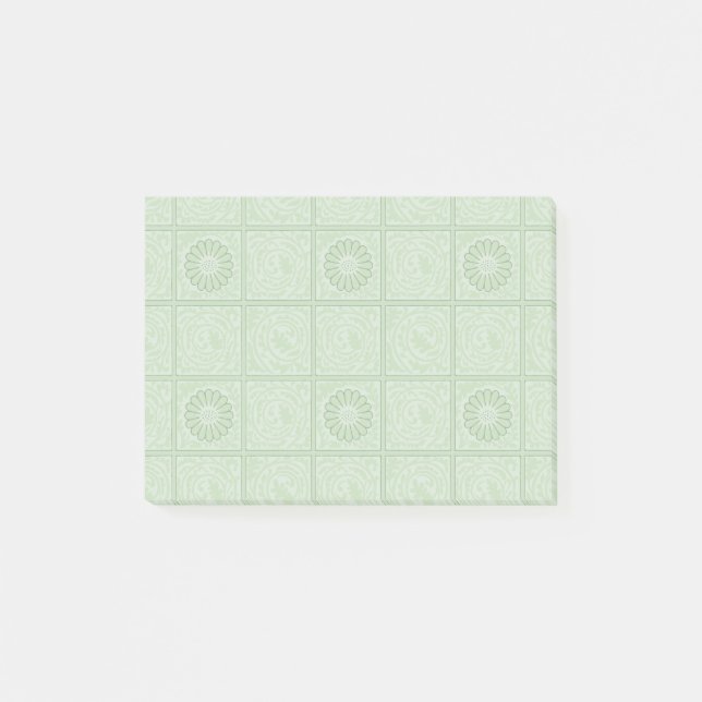 William Morris Diaper Grön Kakelmönster Post-it Block (Framsida)