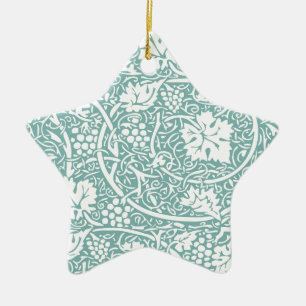 William Morris druvmönster teal turkos Julgransprydnad Keramik