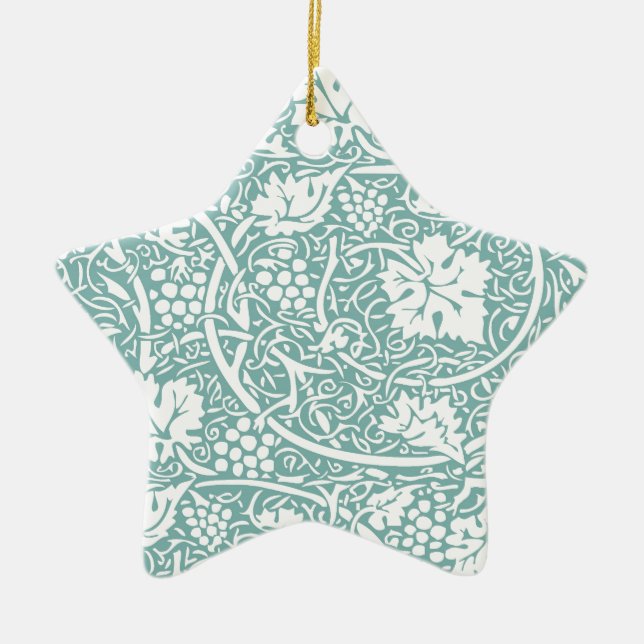 William Morris druvmönster teal turkos Julgransprydnad Keramik (Framsidan)
