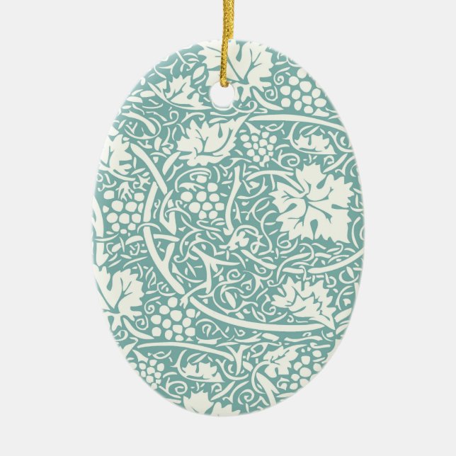 William Morris druvmönster teal turkos Julgransprydnad Keramik (Framsidan)