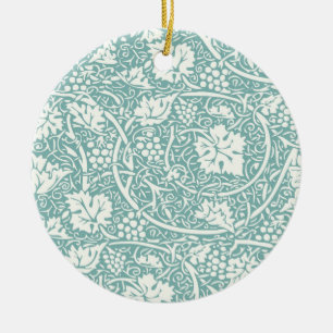 William Morris druvmönster teal turkos Julgransprydnad Keramik