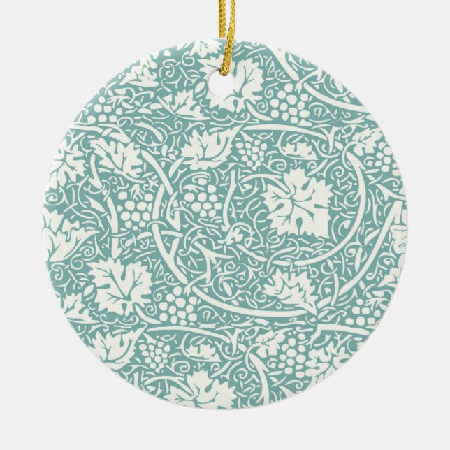 William Morris druvmönster teal turkos Julgransprydnad Keramik (Framsidan)