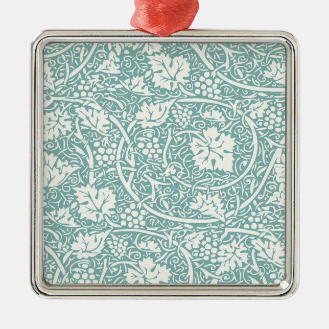 William Morris druvmönster teal turkos Julgransprydnad Metall (Framsidan)